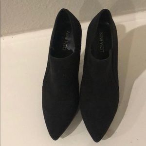 Black Suede Feel Nine West Booties 7.5